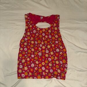 BP Floral Sleeveless Top - Red and Pink